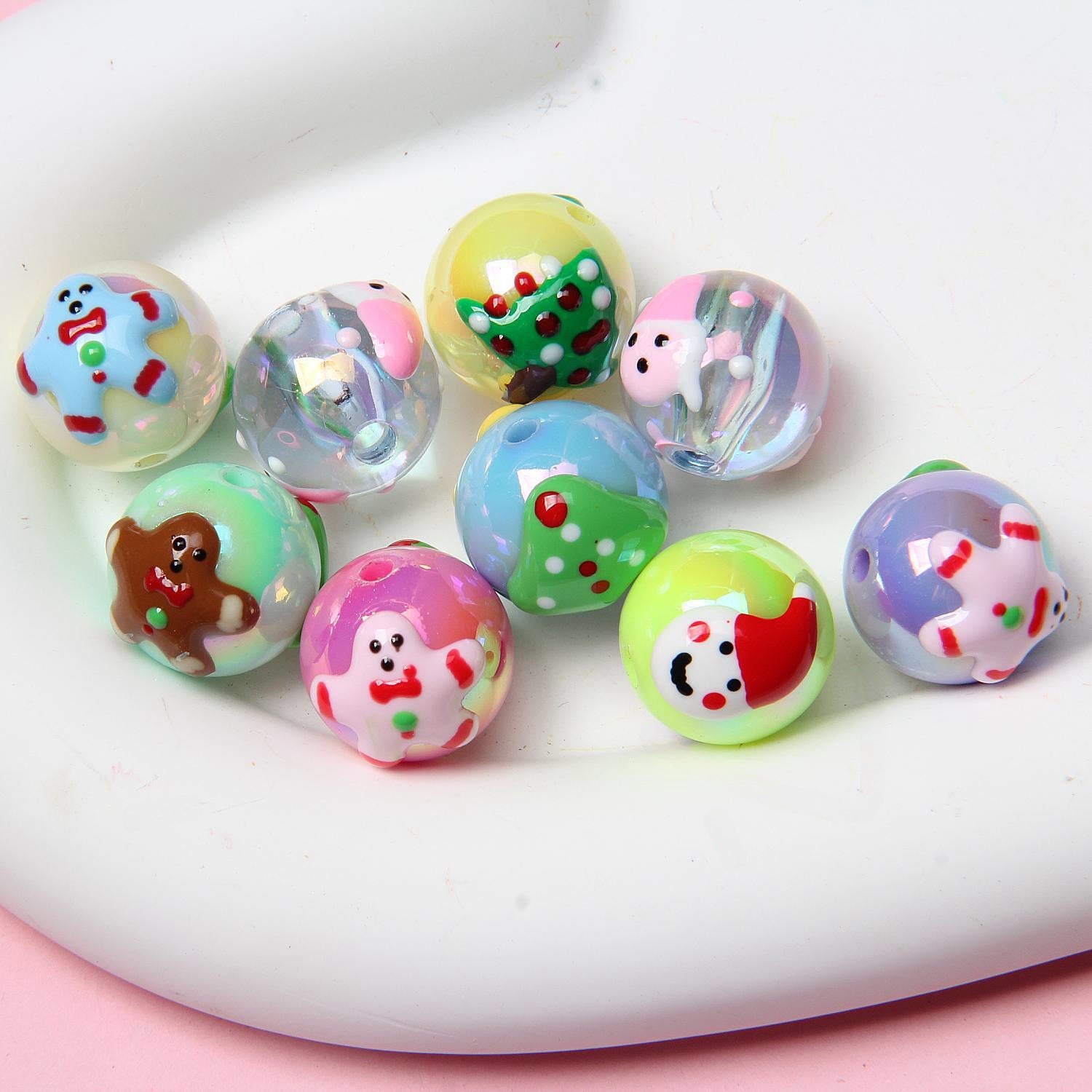 Wholesale 16mm Christmas Acrylic Beads